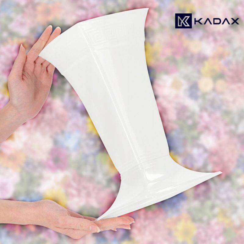 KADAX gravvase 30 cm hvid – dekorativ og holdbar urne til gravstedet, 1 stk.