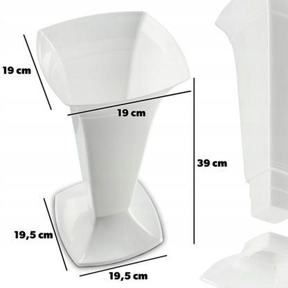 KADAX gravvase 39 cm hvid – elegant og holdbar dekoration til gravstedet, 1 stk.