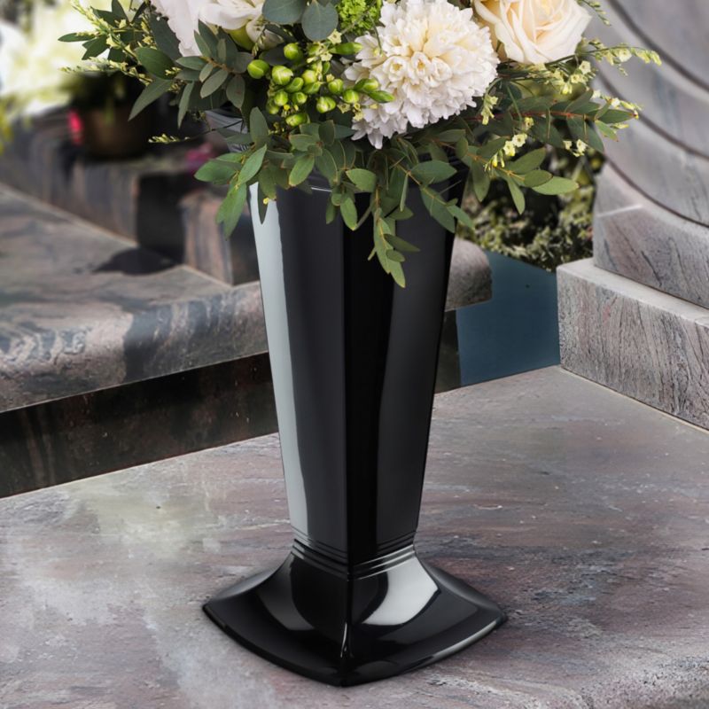 KADAX gravvase til gravsted 39 cm sort, 1 stk.