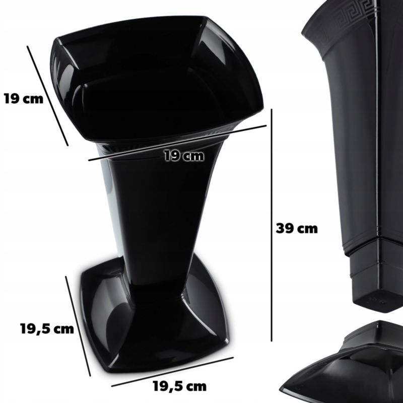KADAX gravvase til gravsted 39 cm sort, 1 stk.