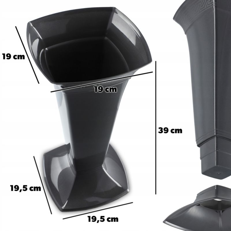 KADAX gravvase 39 cm grafit - 1 stk.