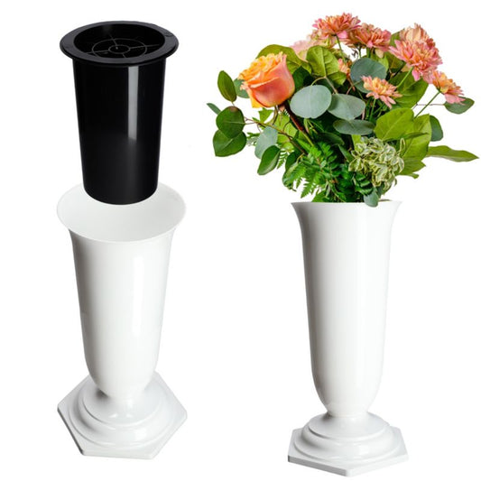KADAX gravvase hvid 29 cm - 1 stk.