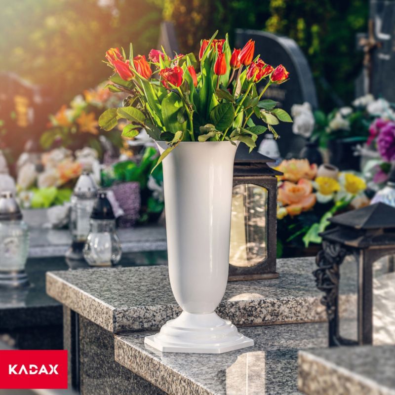 KADAX gravvase hvid 29 cm - 1 stk.