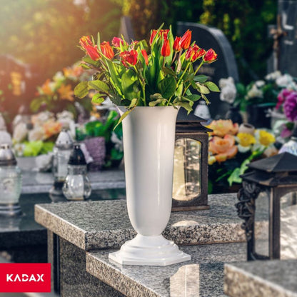 KADAX gravvase hvid 29 cm - 1 stk.
