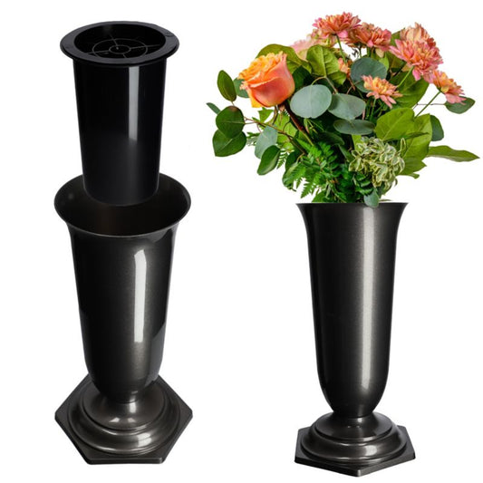 KADAX gravvase flakon til gravsted, grafit, 23 cm, 1 stk.