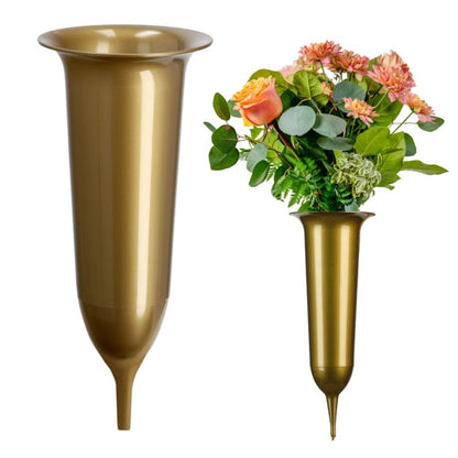KADAX gravvase med nedstik 23 cm i guld – 1 stk.