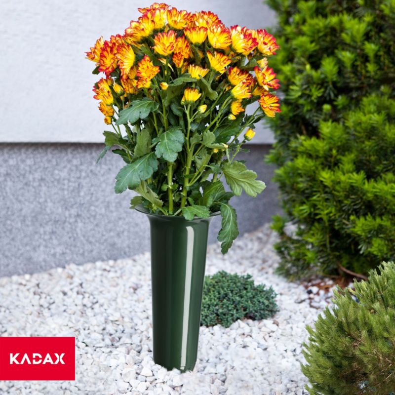 KADAX gravvase med nedstik - 23 cm grøn til blomster, 1 stk.