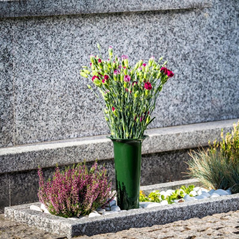 KADAX gravvase med nedstik - 23 cm grøn til blomster, 1 stk.
