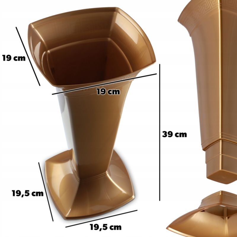 KADAX gravvase plastik 39 cm til blomster – 1 stk.