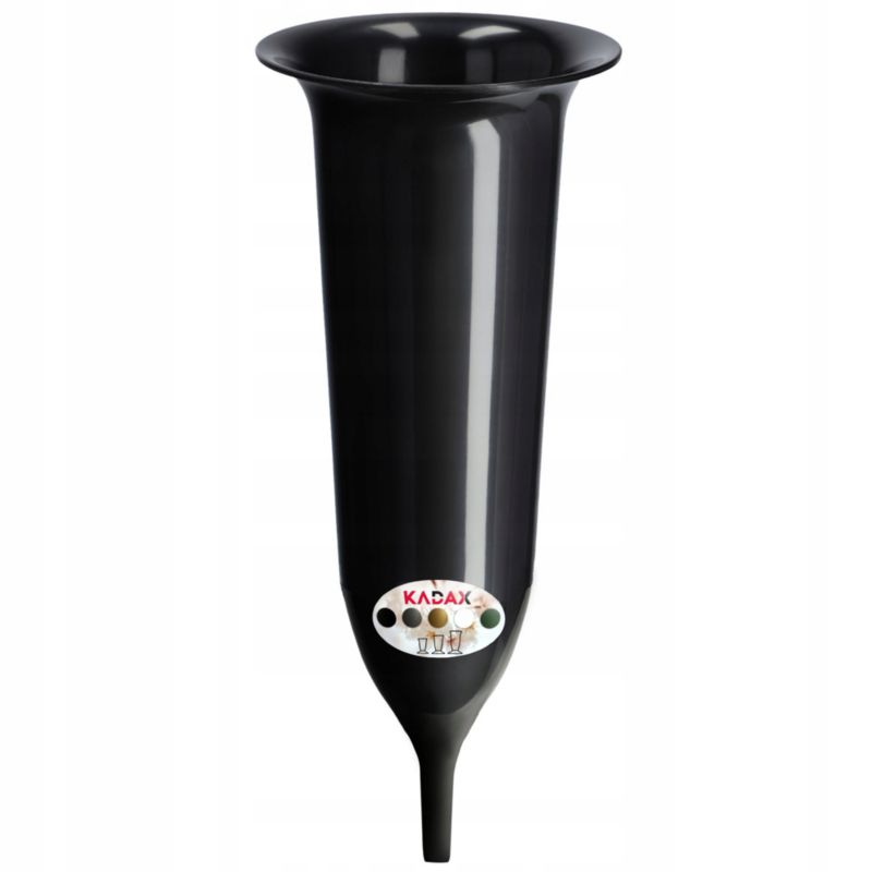 KADAX flakon til gravsted 23 cm kunstige blomster med sort spyd 1 stk.