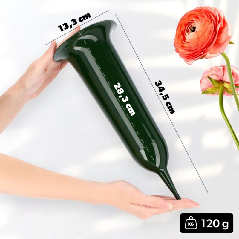 KADAX gravvase til nedstikning 23 cm til blomster grøn 1 stk.