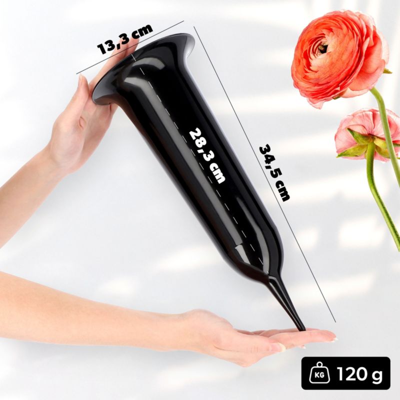 KADAX gravvase med nedstik 35 cm til blomster, sort, 1 stk.