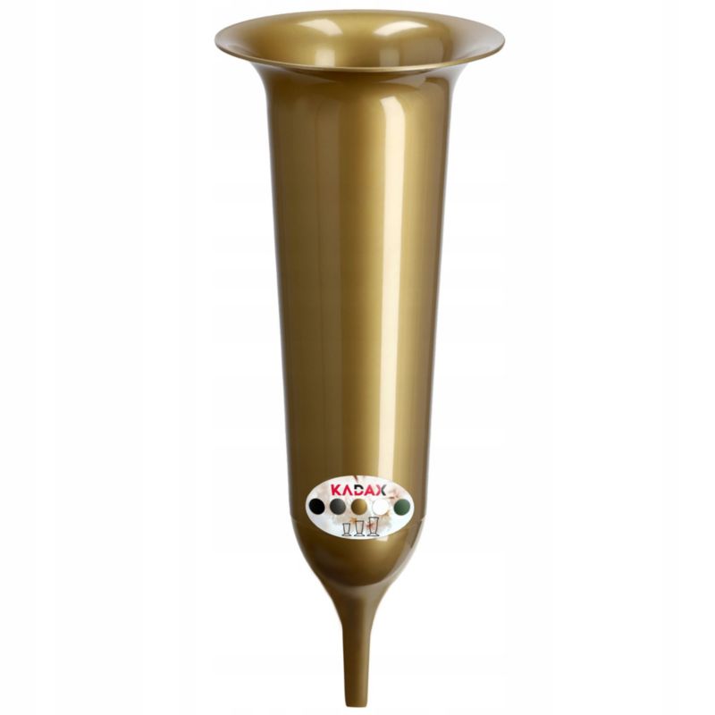 KADAX flakon gravvase 31 cm med kunstige blomster og spyd i guld, 1 stk.