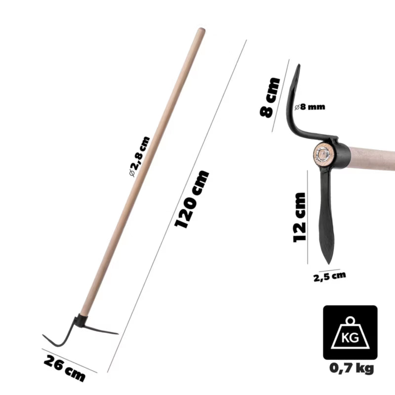 Fliserenser 120 cm med Træskaft