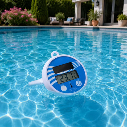 Flydende Digitalt Pooltermometer Ø8x14 cm Blå
