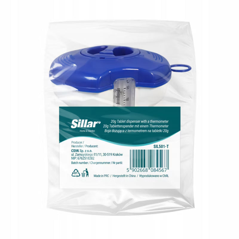 Flydende Klordispenser med Termometer til Klor 20g