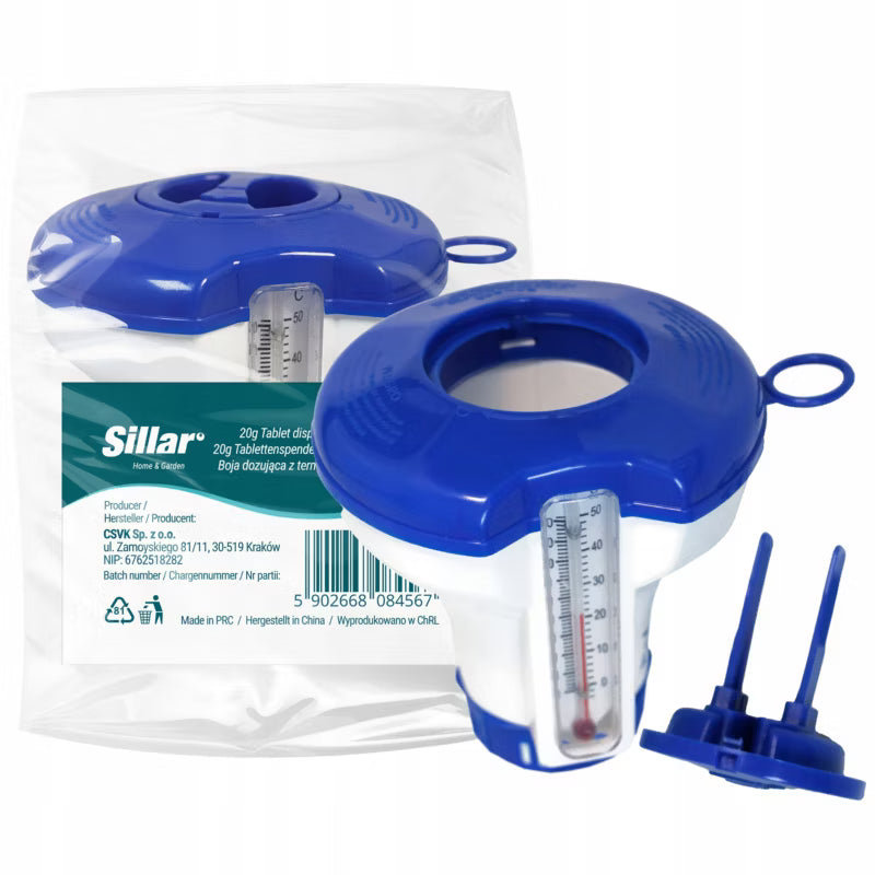 Flydende Klordispenser med Termometer til Klor 20g