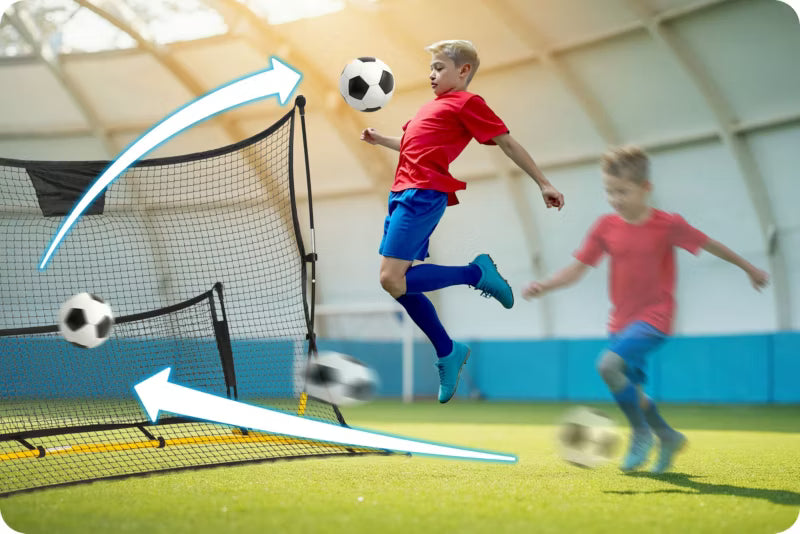 Fodbold Rebounder 210x120 cm Sort Stål