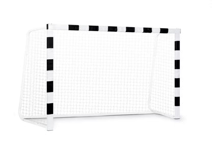 Fodboldmål 300x200x90 cm Stål Sort Hvid