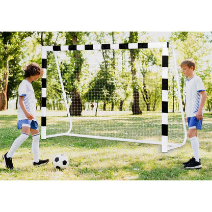 Fodboldmål 300x200x90 cm Stål Sort Hvid