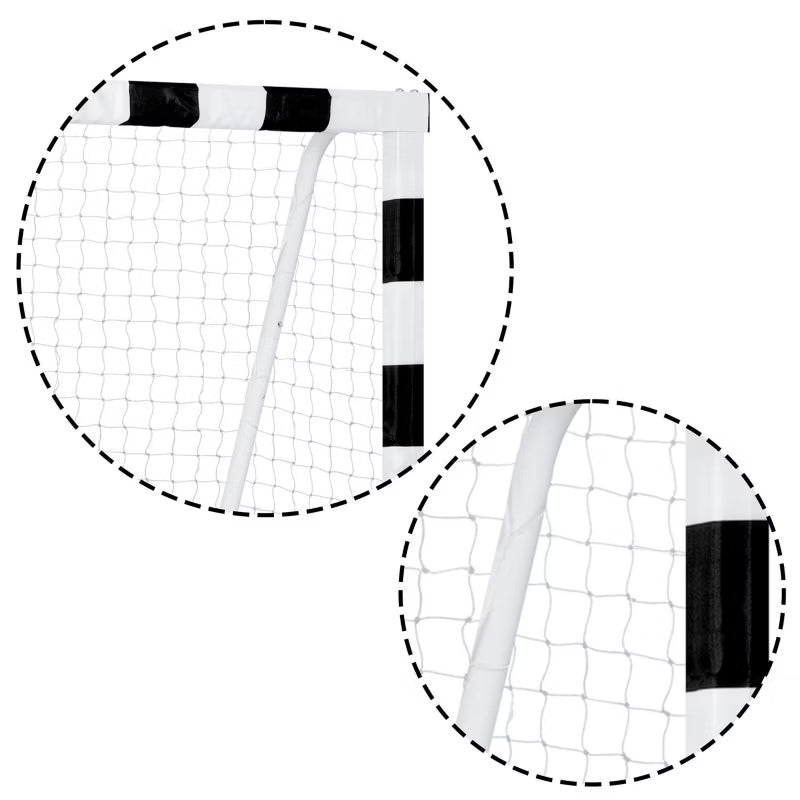 Fodboldmål 300x200x90 cm Stål Sort Hvid