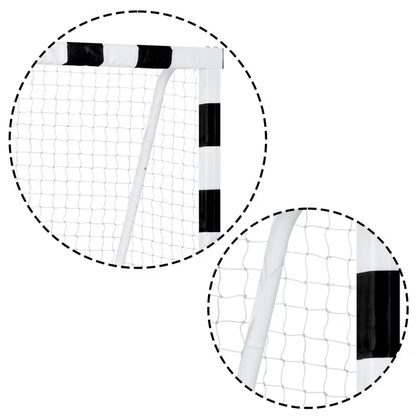 Fodboldmål 300x200x90 cm Stål Sort Hvid
