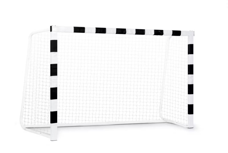 Fodboldmål 300x200x90 cm Stål Sort Hvid