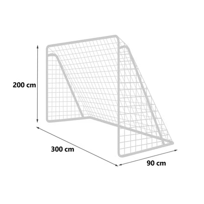 Fodboldmål NS-496 300x200x90 cm Stål Hvid