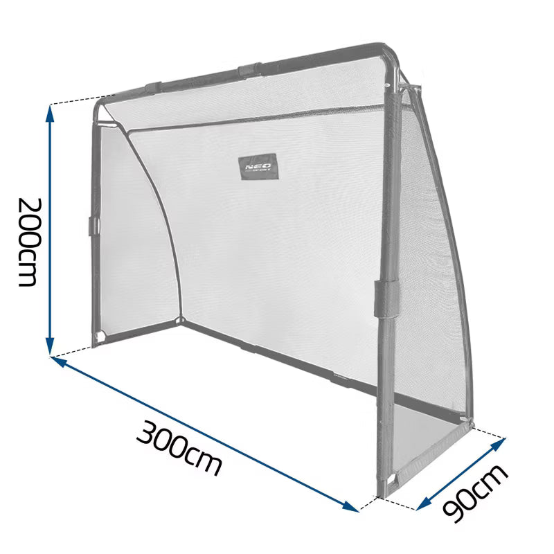 Fodboldmål NS-497 300x200x90 cm Sort Stål