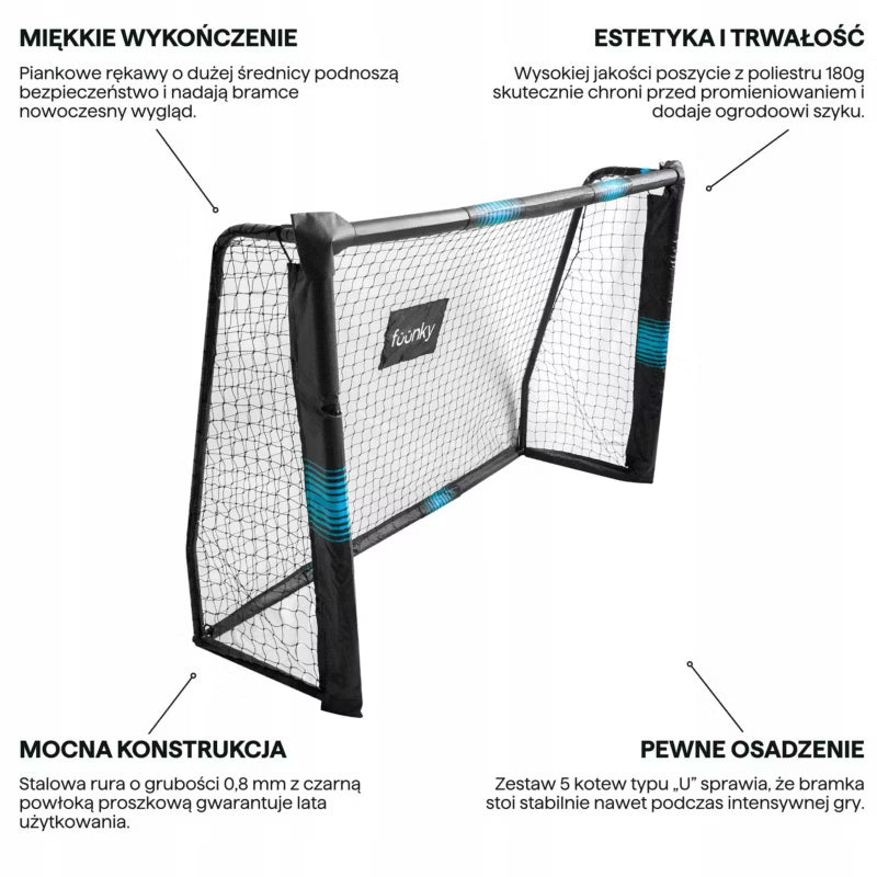 Fodboldmål 180x120 cm Sort Stål