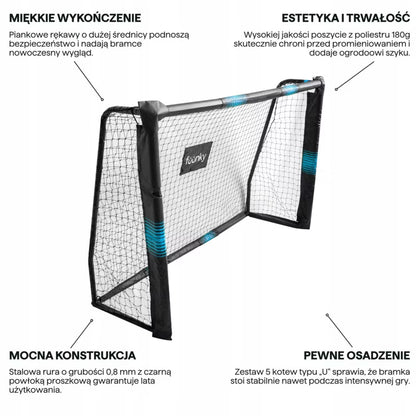 Fodboldmål 180x120 cm Sort Stål