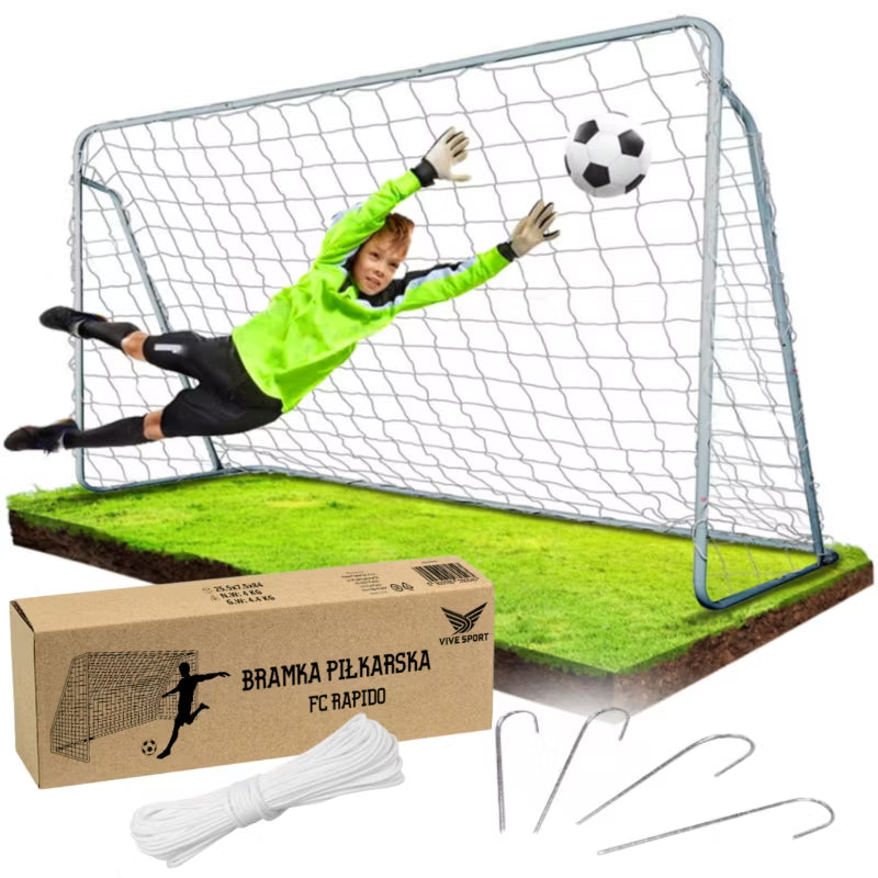 Fodboldmål 215x150x76 cm Stål med Net