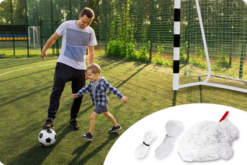Fodboldmålnet 215x150x90 cm Hvid