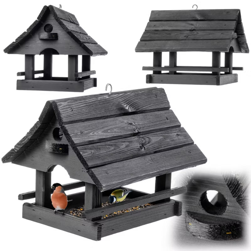 Foderbræt Hus 30x25 cm Antracit Træ
