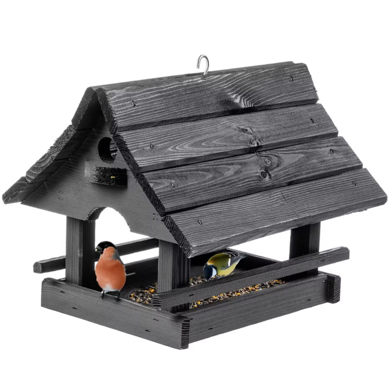 Foderbræt Hus 30x25 cm Antracit Træ