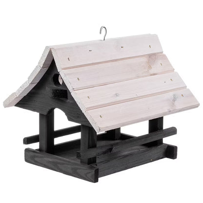 Foderbræt Hus 30x25 cm Antracitgrå Hvid Træ