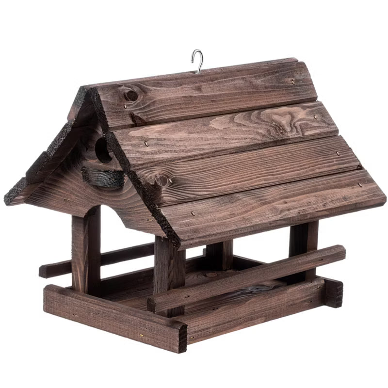 Foderbræt Hus 30x25 cm Brun Træ