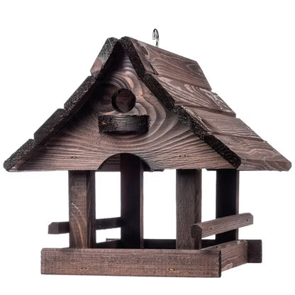 Foderbræt Hus 30x25 cm Brun Træ