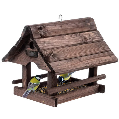 Foderbræt Hus 30x25 cm Brun Træ
