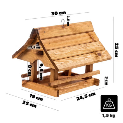 Foderbræt Hus 30x25 cm Træ Natur
