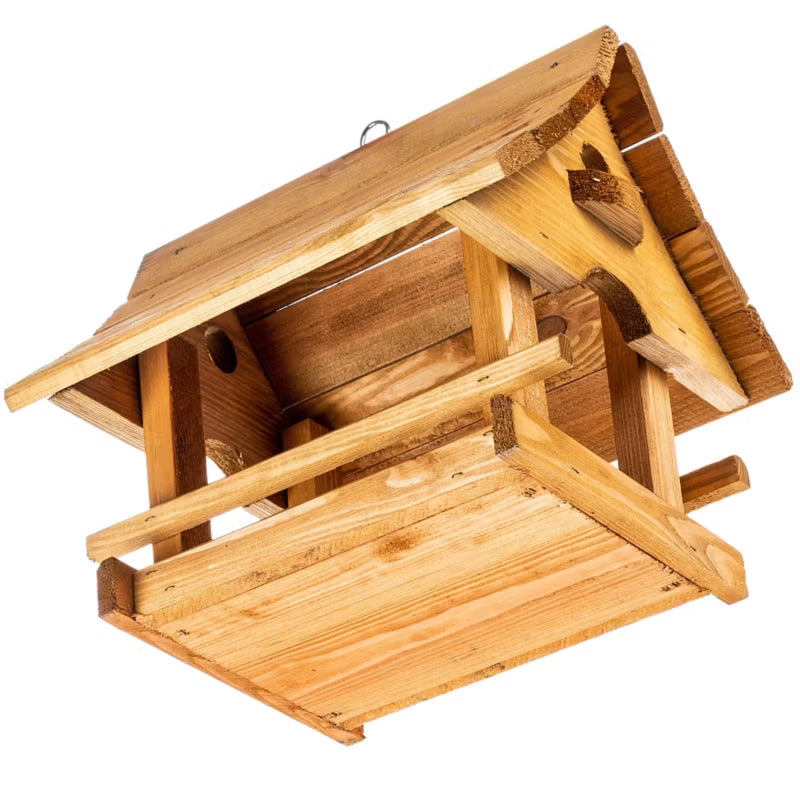 Foderbræt Hus 30x25 cm Træ Natur
