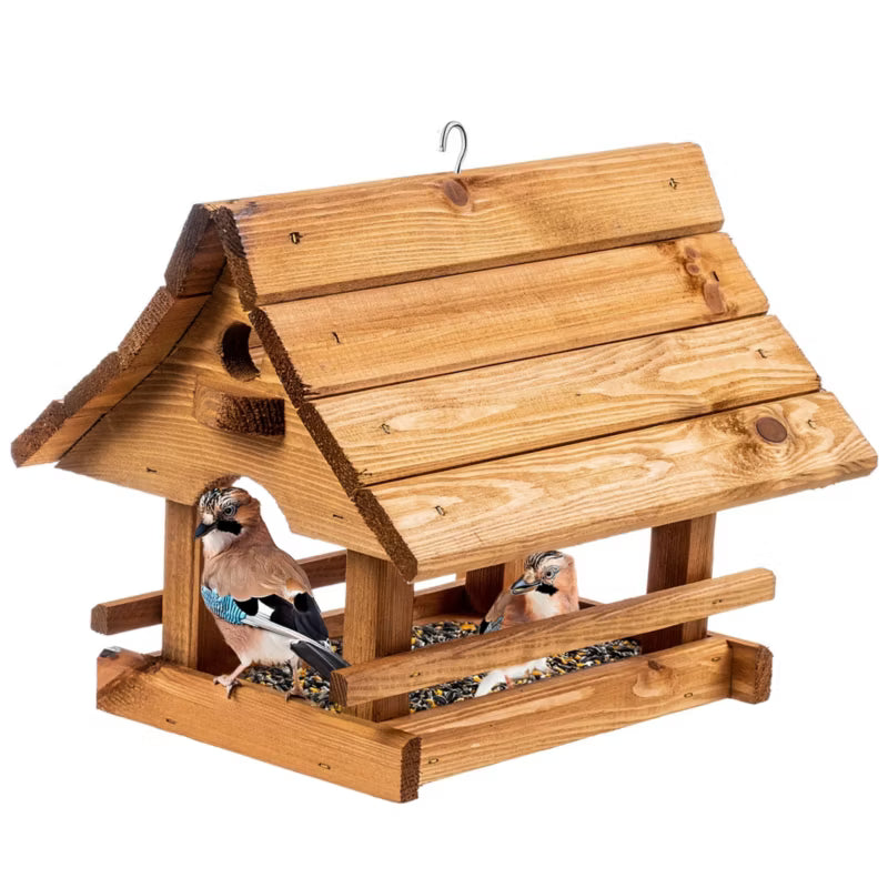 Foderbræt Hus 30x25 cm Træ Natur