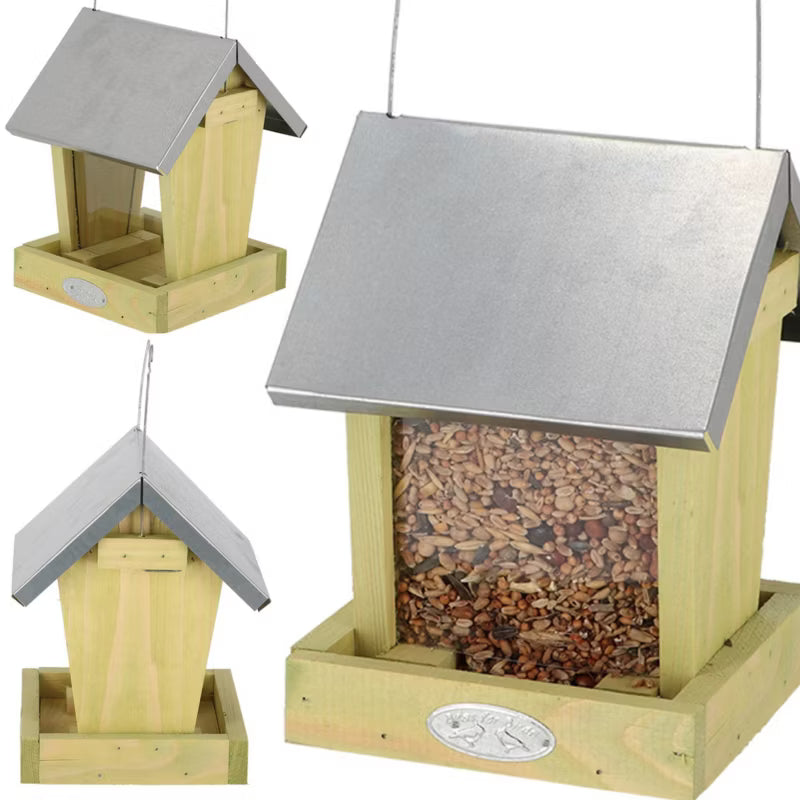 Foderbræt Træ 15,7x15,5x22,1 cm Brun med Zinktag