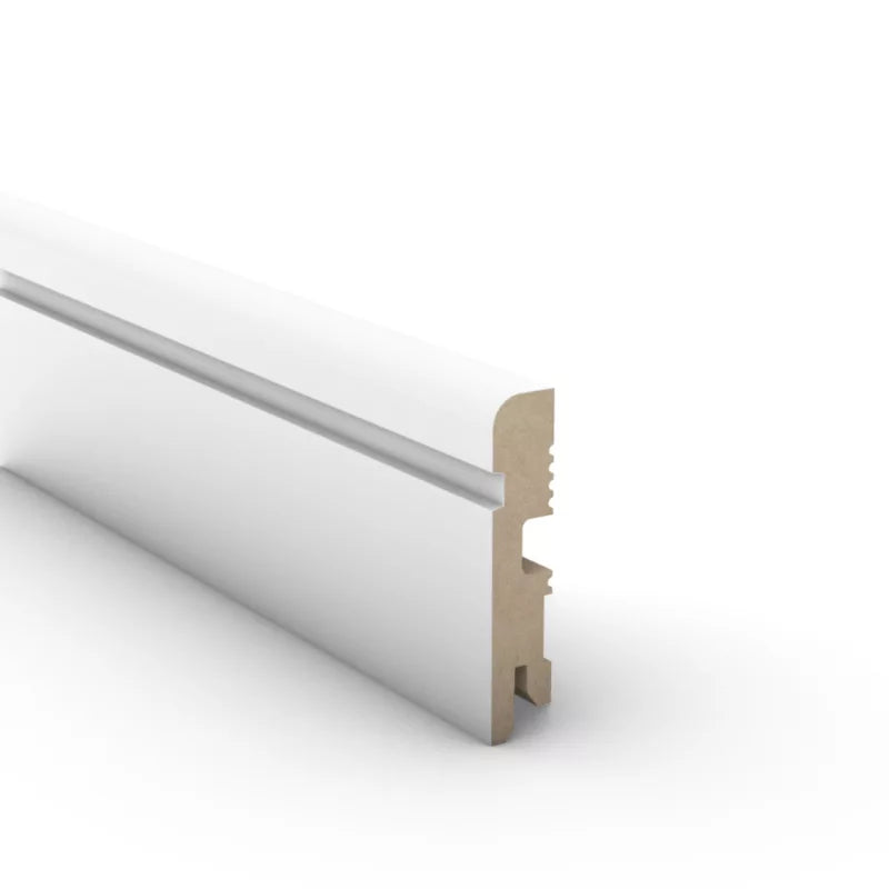 Fodliste 200 cm Hvid Lak 80 mm