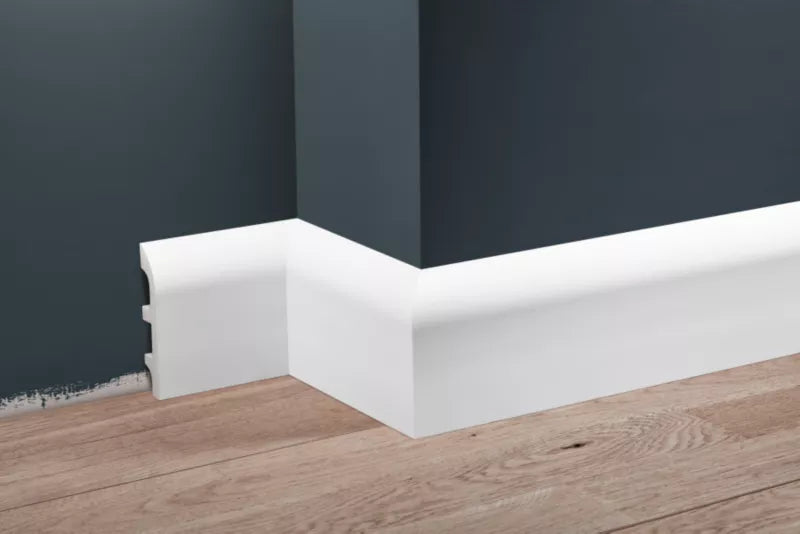Fodliste 244x9,8 cm Hvid Mat