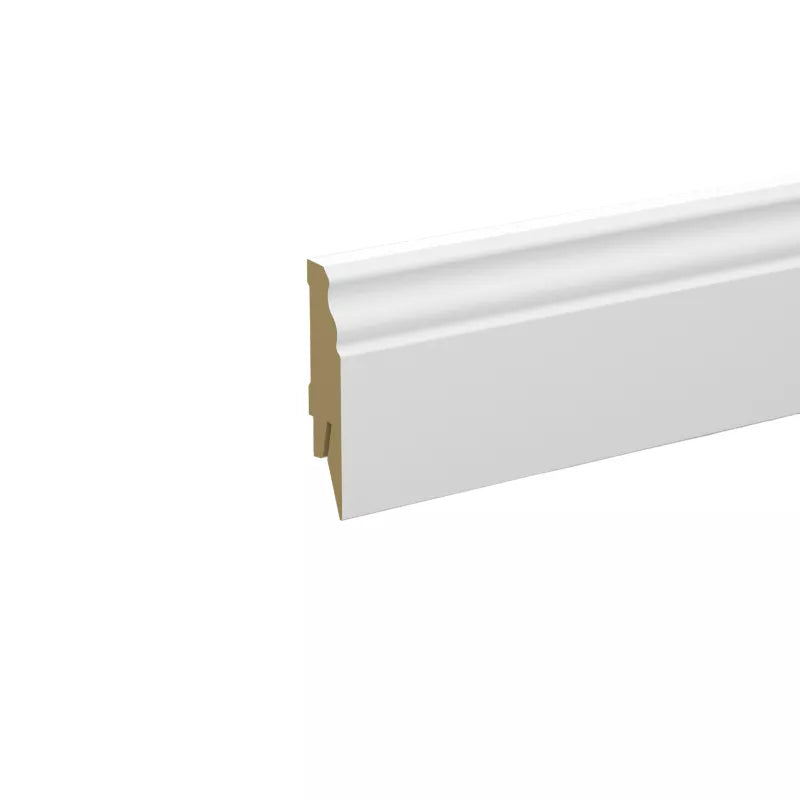 Listva przypodłogowa MDF 240 cm Biała 70 mm