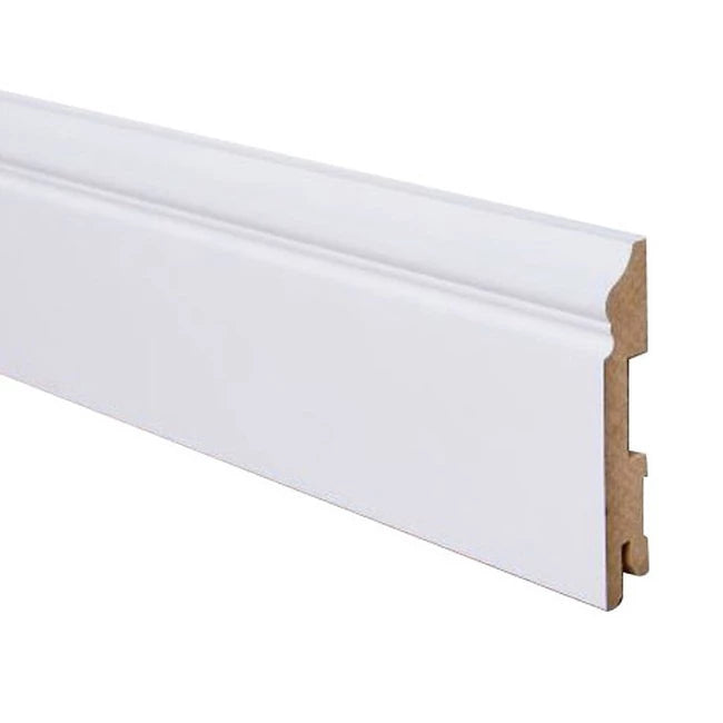 Fodpanel 200x10x1,6 cm Hvid Halvmat MDF
