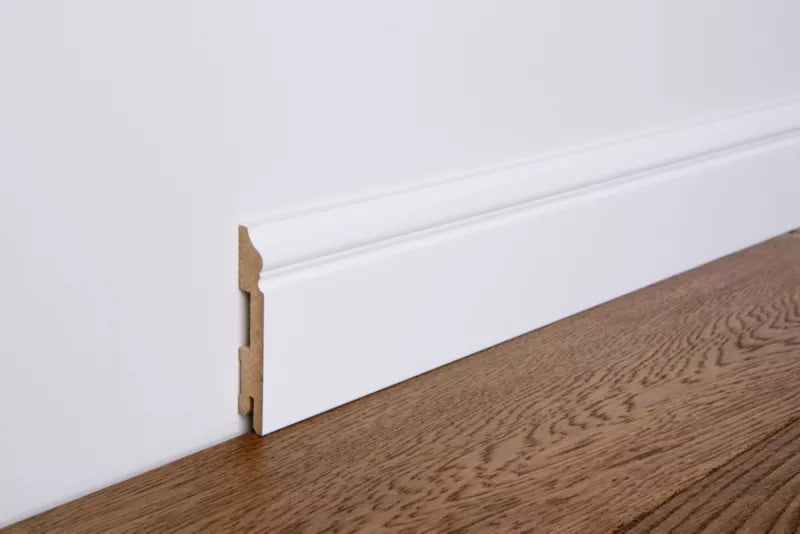 Fodpanel 200x10x1,6 cm Hvid Halvmat MDF