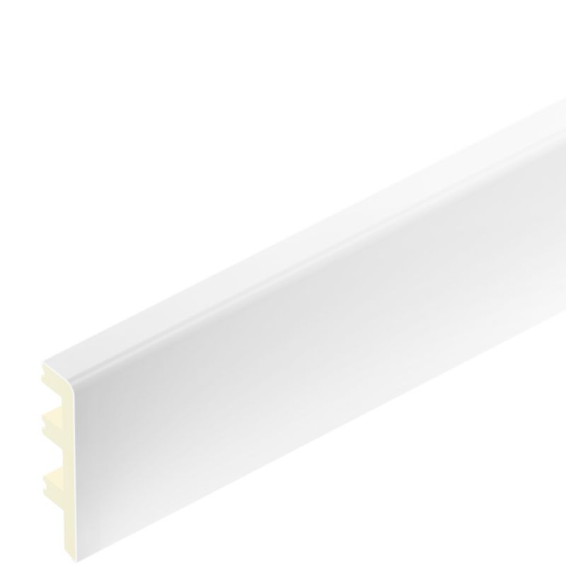 Fodpanel 220 cm Hvid Mat PVC 10 stk.
