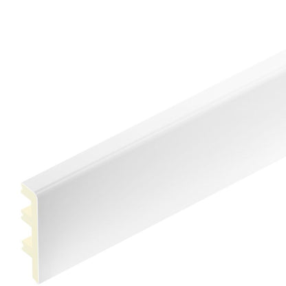 Fodpanel 220 cm Hvid Mat PVC 10 stk.